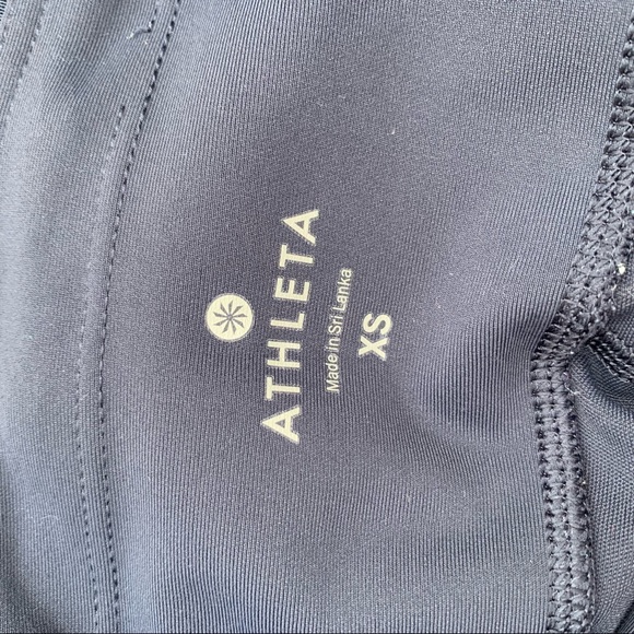 Athleta blue and teal mesh running pants with back pocket - Picture 6 of 11